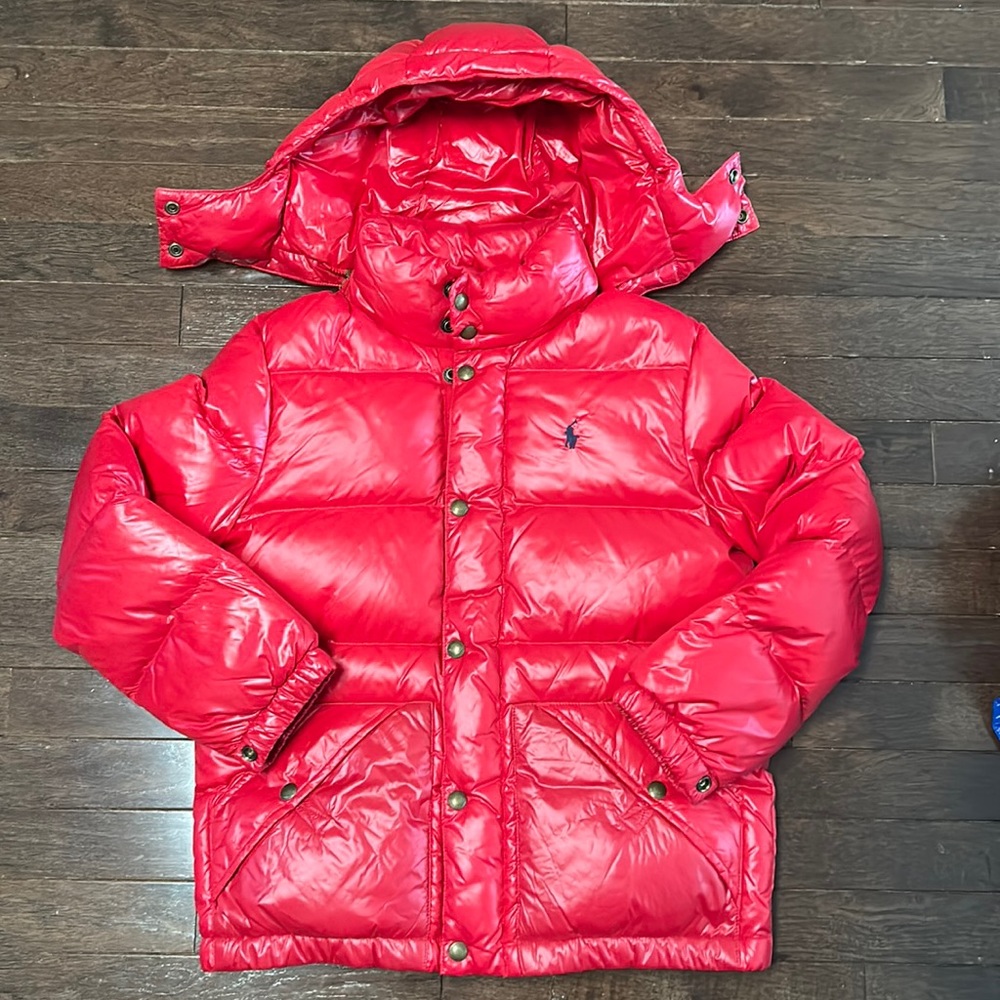 Polo By Ralph Lauren - Water-Repellent Down Jacket, Kids M (10-12), Red.